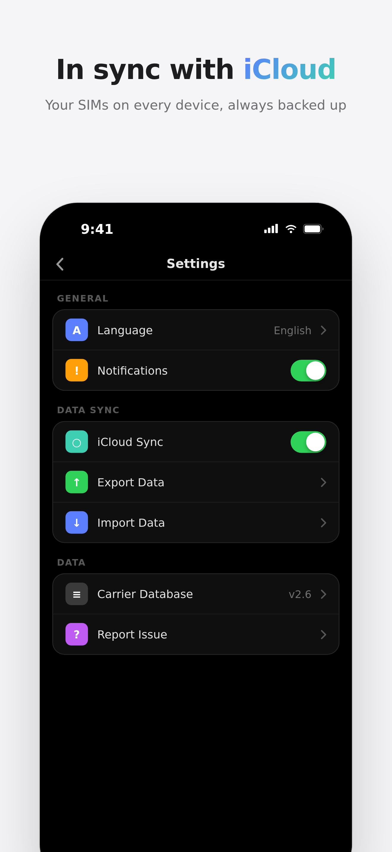In sync with iCloud